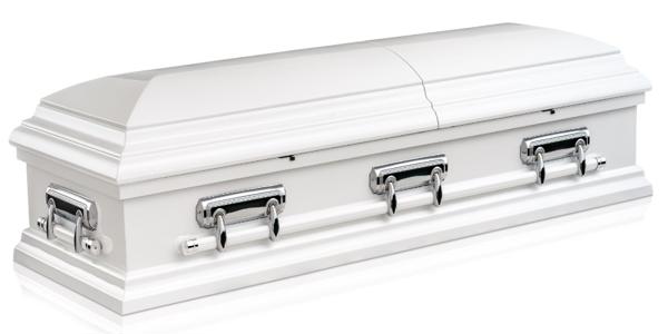 Alder color white. Guardian closed casket